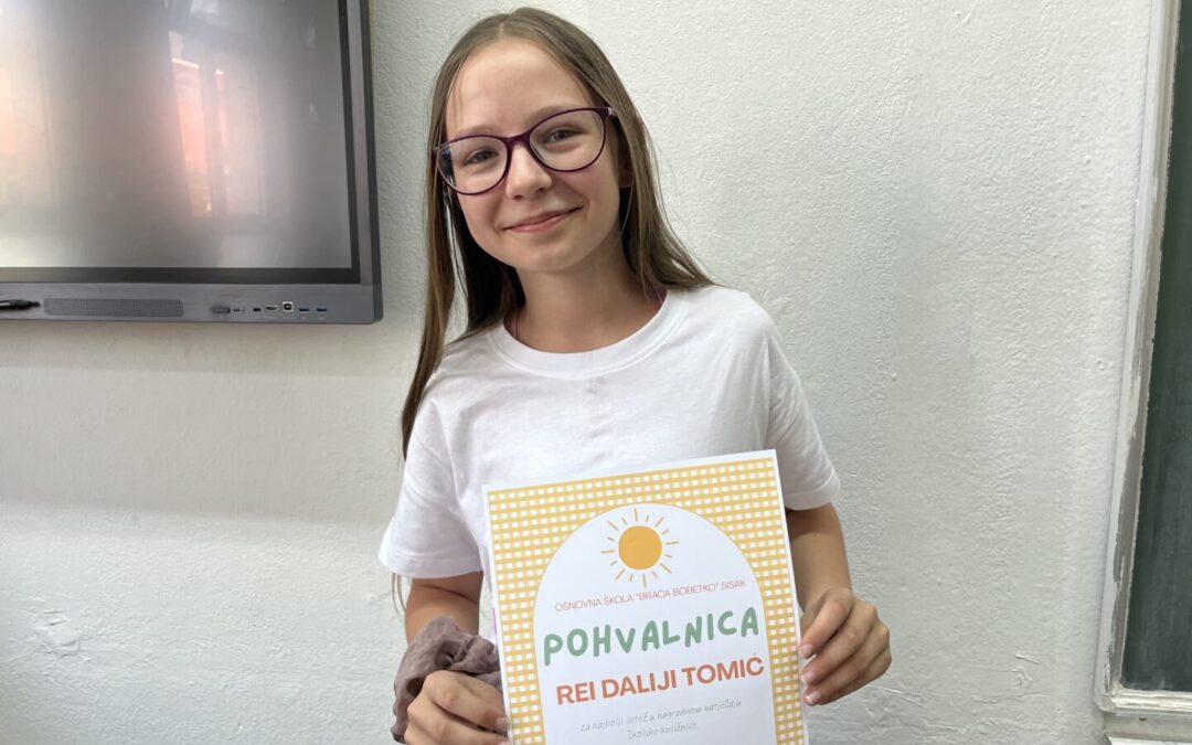 Nagrada za najbolji crtež Rei Daliji Tomić iz 5. c