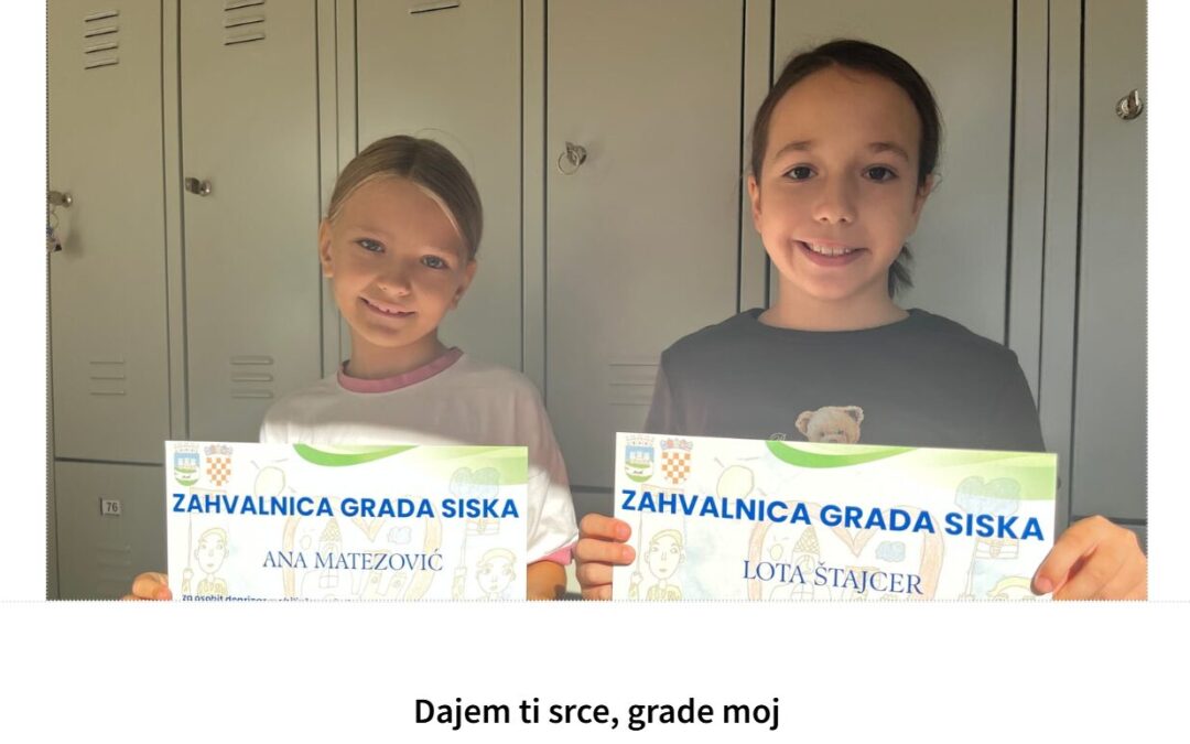 Naši učenici pohvaljeni na likovnom natječaju Grada Siska